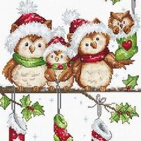 Counted Cross Stitch Kit, Luca-S, The Owls, B1186, 16 Count Aida, 19cm x 26.5cm