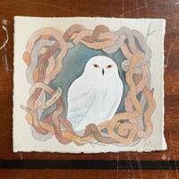 Original Gouache Painting - Snowy Owl
