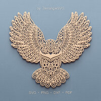 Owl Svg. Digital SVG PNG DXF for laser cut, paper cut, Cricut/Silhouette/Glowforge files. Floral, Fl