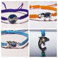 Lucky Animal Symbol | Dolphin - Owl - YinYang - Elephant (trunk up) Silver Tone Charm | Your Choice 