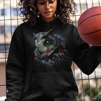 Owl Crazy Colorful Hoodie Unisex, Owl Lover Gift