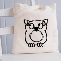 Kids Tote Bag, Color Me Tote Bag, Owl Tote Bag