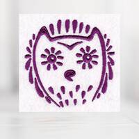 Cute baby owl machine embroidery design for a 4x4 embroidery hoop.