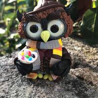4 th Doctor Whoooo inspired Polymer clay owl figure by Ludicris “Tom Baker " By Ludicris