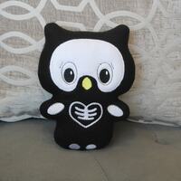 Skeleton owl Halloween decor plush toy 9 inch