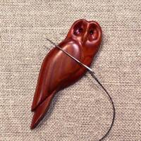 Owl Needle Minder, Hand-carved