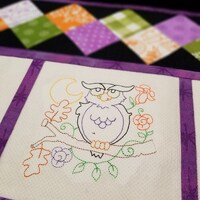Owl Embroidery Design, Halloween Machine Embroidery Design, Vintage Stitch Owl Embroidery