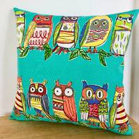 Colorful Owls Indoor / Outdoor 16x16 Throw Pillow