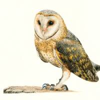 Owl drawing, Wildlife Art, Coloured Pencil Drawing, Barn Owl drawing, Fine Art Print, Animal Art, A4