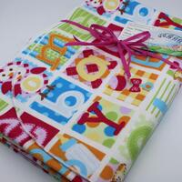 Patchwork Rattles, Baby Bottles & Owls Flannel Receiving Blanket - Extra Large, Patchwork Flanne