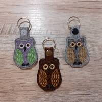 Schlüsselanhänger, Eule, Owl *bestickt*