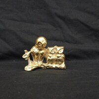 Vintage Solid Brass Owl Family Sculpture: Bird Figurine Statue