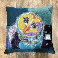 Owl - No. 41 - Tash’s Woodland Creatures Tweed Silk Cushion Series | CUSH