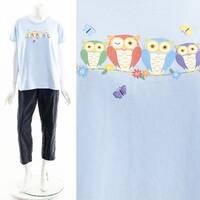 Cute Owls Blue Baby Tee
