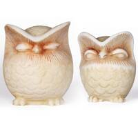 Owl Statues in Pair Decor Small Crafted Buho Figurines for Home Decor Bedroom Office 2.5"