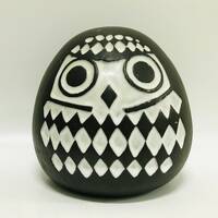 Mid century modern large pottery owl shaped piggy bank, Swedish Gabriel Keramik, Vintage ceramic fig