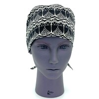Black and white owls tie back scrub cap, adjustable surgery hat, medical hair cover for healthcare d