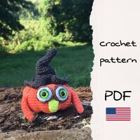 Crochet pattern Pumpkin Owl, Halloween amigurumi crochet pattern