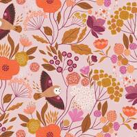 Fat Quarter Dashwood Studios Wild Flowers Leaves Owls 100% Cotton Fabric