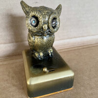 Antique German Googly Eye Owl Lighted Pocket watch Stand