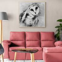 Square Watercolor Giclee Print Barn Owl Deborah Roy Fine Art Wall Painting Wildlife Nature Metal Con