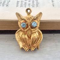 Vintage Owl Pendant, Nigh Owls, Reversible,