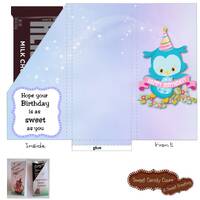 Printable Birthday Owl Pocket Card for 1.55 ounce Candy Bar