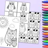Printable Owl Coloring Pages | 42 Page Kids and Adult Coloring Book | Creative Coloring, Mindfulness