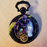Steampunk Owl Pocket Watch Pin