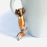 Vintage Copper Owl Brooch by ORB