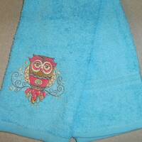 Free personalizing SOOOO CUTE Owl kitchen/bath/bowling/sports/golf towel