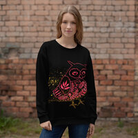 Owl / Scandinavia Winter Folk Theme RECYCLED Unisex Sweatshirt /ECO Holiday Sweatshirt