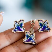Rainbow Snowy Owl Studs: Sustainable Wood Pin, Eco-Friendly Jewelry