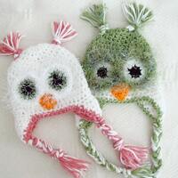 Crochet Baby Fuzzy Owl Hat Newborn to 12 Months
