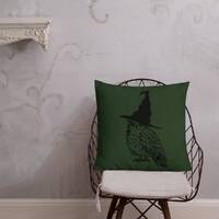 Witchy Owl Luxury Throw Pillow | Forest Vibes | Three Sizes | Nature Lovers Home Decor | Green Witch