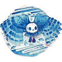 Barred Owl Death | 5x7 Print | 8x10 Print | Cat Rocketship | Hand Drawn, Animal, Watercolor, Unframe