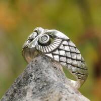 Owl  Ring,925 Sterling Silver,Celtic Animal Owl Design Gift Jewelry for Men Women by Beldiamo