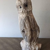 Hand Carved Owl Custom Sculpture by Wildlife Artist Lowell Mosley One of A Kind Owl Collector Christ