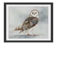 Watercolor Painting of owl- Owl PRINT- Halloween Owl Painting Large