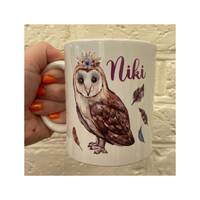 Personalised owl mug gift birthday