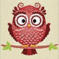 Owl Phil Diamond painting set by Wizardi. WD250 Diamond Art kit. Large Diamond painting kit