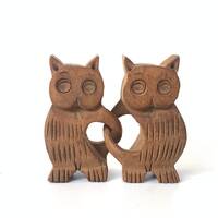 Wooden pair of owls| hand carved owls| Wooden owl | Wooden collectibles| Handmade owls | owl figurin