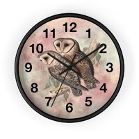 Owl Clock, Owl Wall Clock, Owl Wall Decor, Animal Clock, Owl Lover, Owl Lover Gifts, Animal Art, Bir