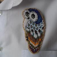 Owl beaded brooch Decoration bird Owl Night bird Brooch Handmade Brooch