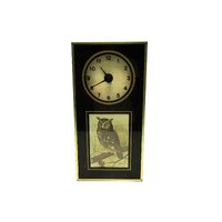 Rare Vintage Owl Lithograph Wall Clock 1970s E Rambow