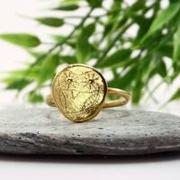 Gold owl ring Greek symbol ring Archaic owl ring Athena ring Wisdom ring Greek jewelry Gold vermeil