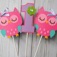 Owl Birthday Centerpiece Sticks: Custom Party Decor
