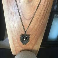 Vintage Metal Owl Necklace