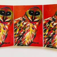 Christmas Cards 3-Pack (Colorful Owl)