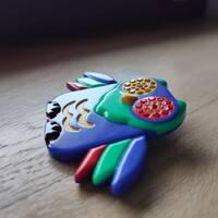 PAULE KA Créateur Paris Hibou Chouette Broche Rétro Pop acétate plexi Multicolo